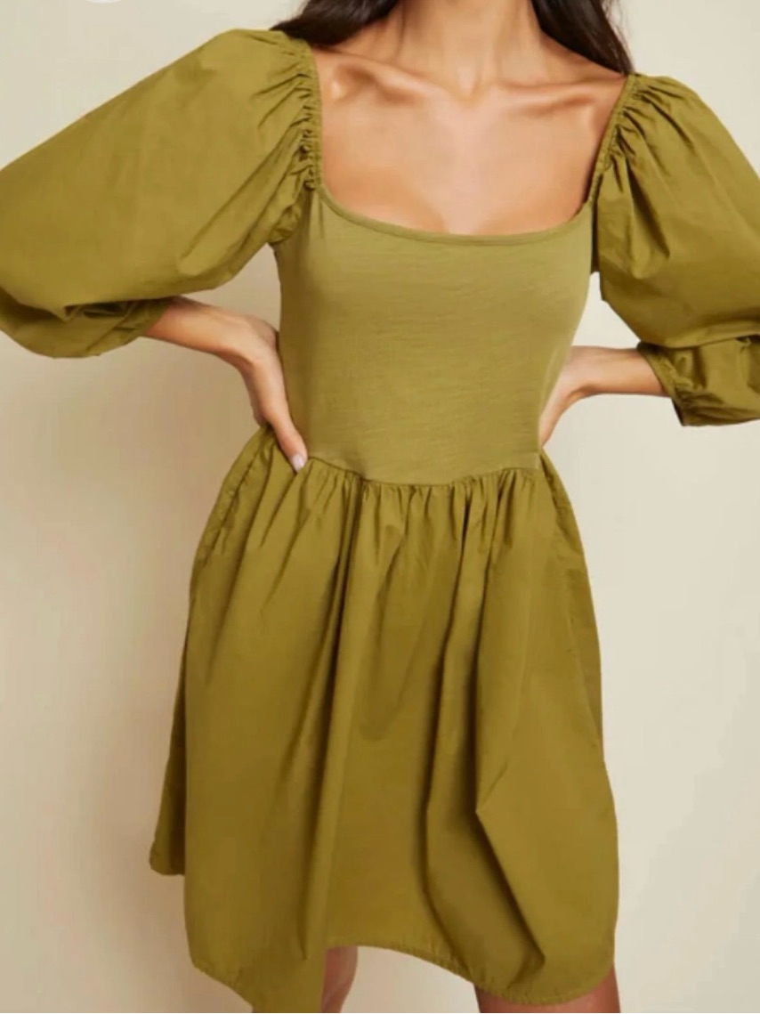 Nation Ltd - Heddie Combo Babydoll Dress Xs 100% Cotton Made In Peru